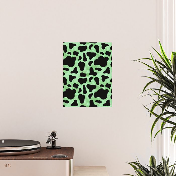 Mint Cow Print Poster Gallery Image 2