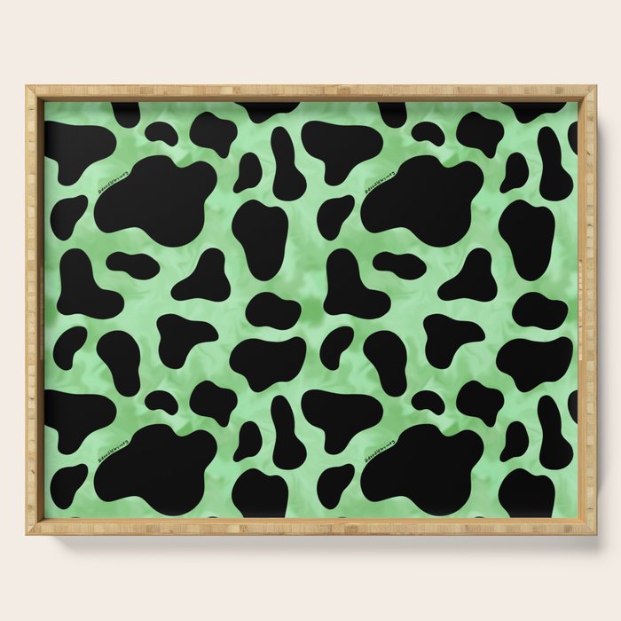 Mint Cow Print Serving Tray Gallery Image 1