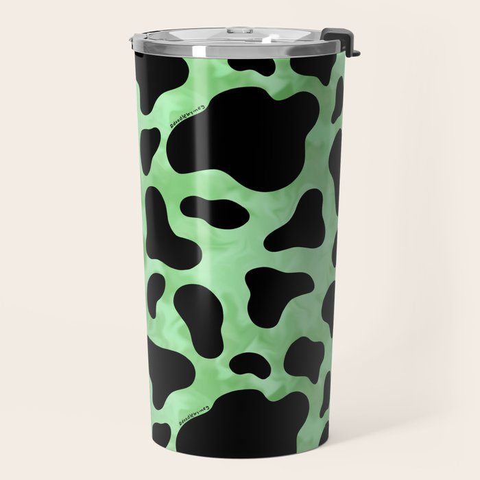 Mint Cow Print Travel Mug Gallery Image 2