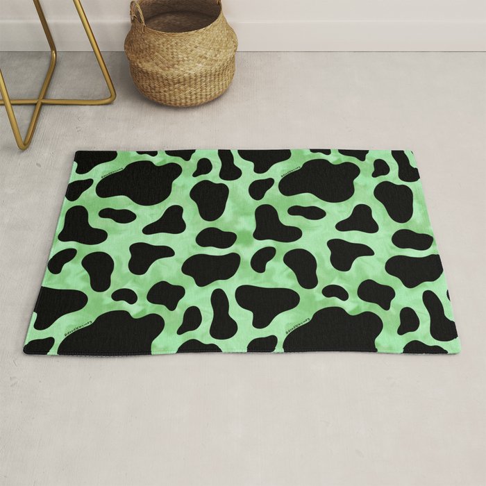 Mint Cow Print Rug Gallery Image 1