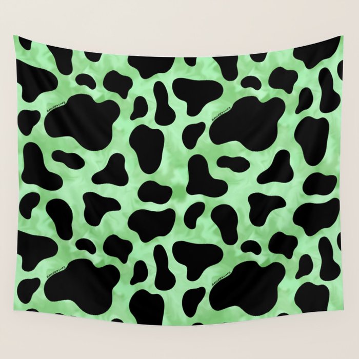 Mint Cow Print Wall Tapestry Gallery Image 4