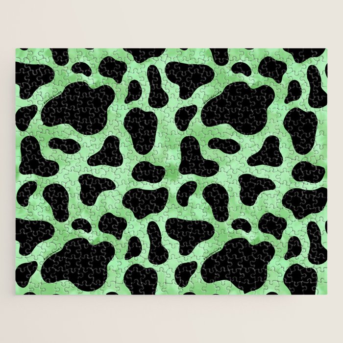 Mint Cow Print Jigsaw Puzzle Gallery Image 1