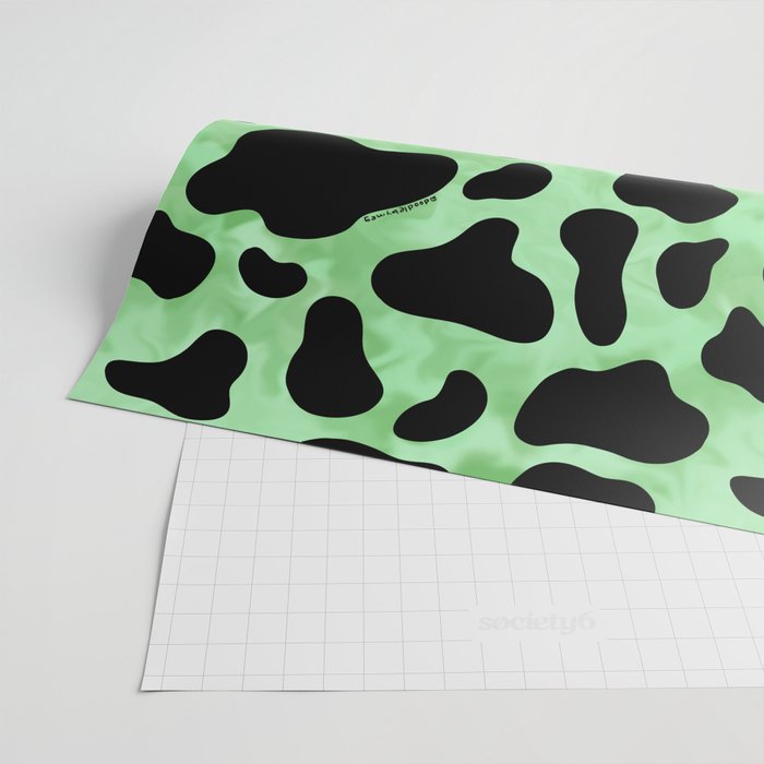 Mint Cow Print Wrapping Paper Gallery Image 2