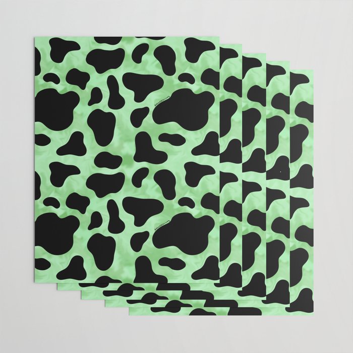 Mint Cow Print Wrapping Paper Gallery Image 3