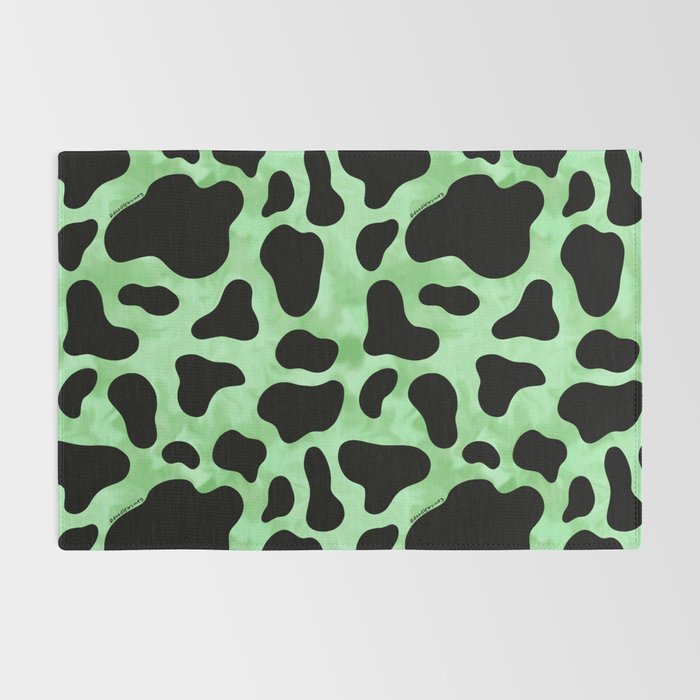 Mint Cow Print Rug Gallery Image 2