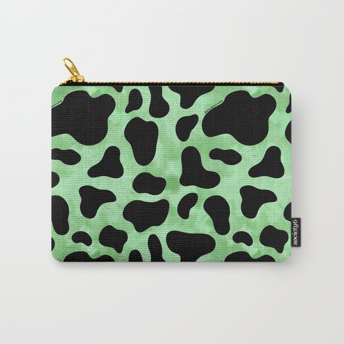 Mint Cow Print Carry All Pouch Gallery Image 1
