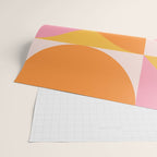 Mid Century Modern Scandinavian Geometric Abstract 354 Pink Yellow and Orange Wrapping Paper Gallery Image 2