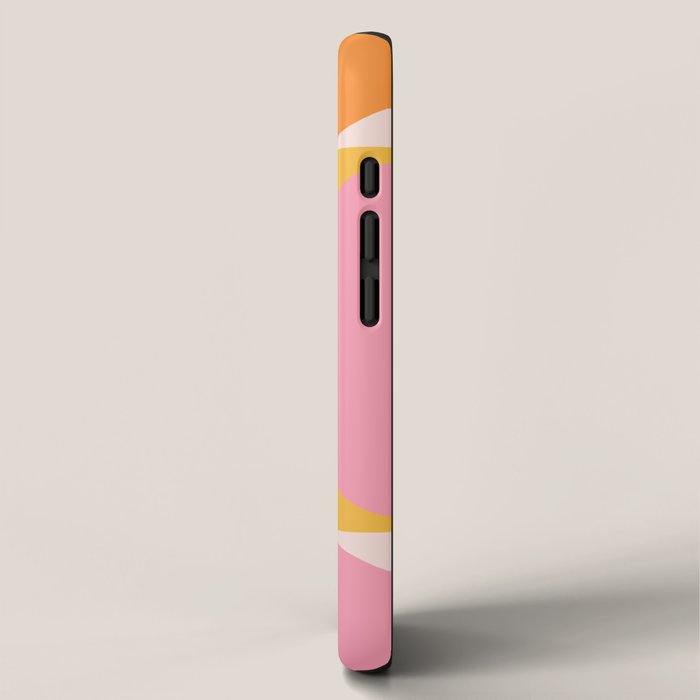 Mid Century Modern Scandinavian Geometric Abstract 354 Pink Yellow and Orange iPhone Case Gallery Image 2