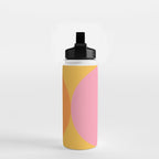 Mid Century Modern Scandinavian Geometric Abstract 354 Pink Yellow and Orange Water Bottle Gallery Image 2