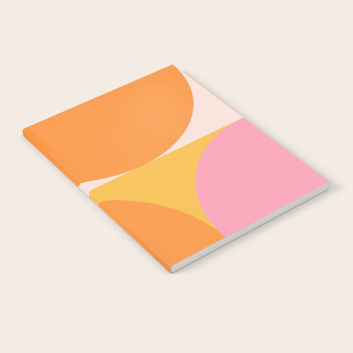 Mid Century Modern Scandinavian Geometric Abstract 354 Pink Yellow and Orange Notebook Gallery Image 2