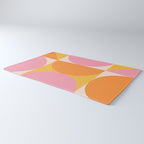 Mid Century Modern Scandinavian Geometric Abstract 354 Pink Yellow and Orange Rug Gallery Image 3