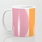 Mid Century Modern Scandinavian Geometric Abstract 354 Pink Yellow and Orange Coffee Mug Gallery Image 3