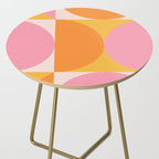 Mid Century Modern Scandinavian Geometric Abstract 354 Pink Yellow and Orange Side Table Gallery Image 2