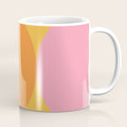 Mid Century Modern Scandinavian Geometric Abstract 354 Pink Yellow and Orange Coffee Mug Gallery Image 1