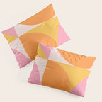 Mid Century Modern Scandinavian Geometric Abstract 354 Pink Yellow and Orange Pillow Sham Gallery Image 3