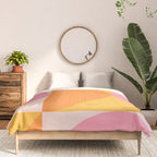 Mid Century Modern Scandinavian Geometric Abstract 354 Pink Yellow and Orange Comforter Gallery Image 3