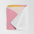 Mid Century Modern Scandinavian Geometric Abstract 354 Pink Yellow and Orange Throw Blanket Gallery Image 3