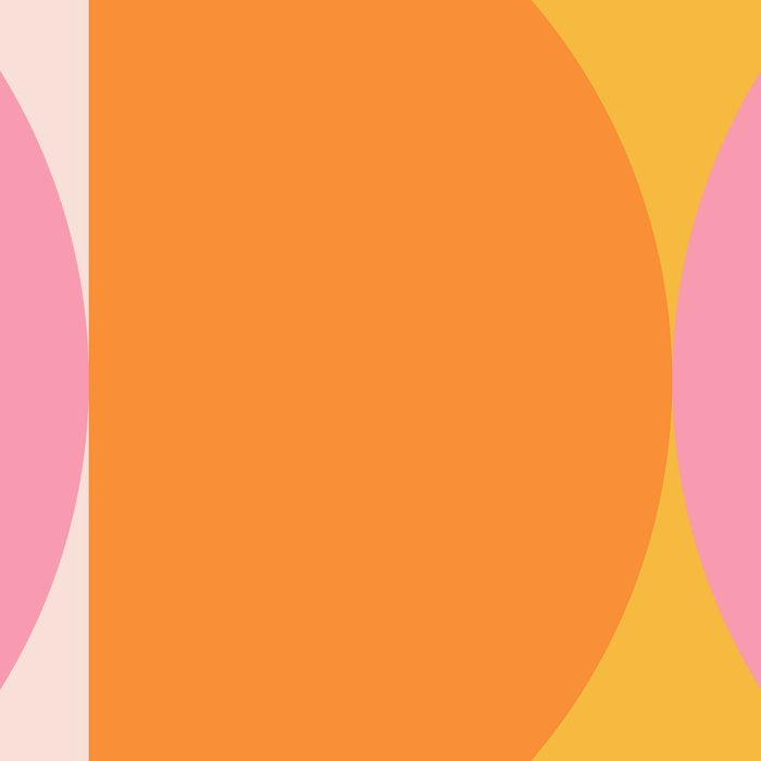 Mid Century Modern Scandinavian Geometric Abstract 354 Pink Yellow and Orange Coffee Mug Gallery Image 2
