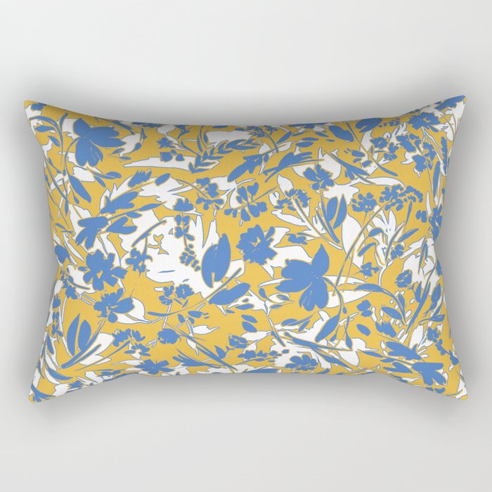 Simplistic silhouette flowers YB Rectangular Pillow Gallery Image 2