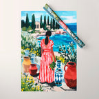 Red Dress by the Sea Wrapping Paper Gallery Image 1