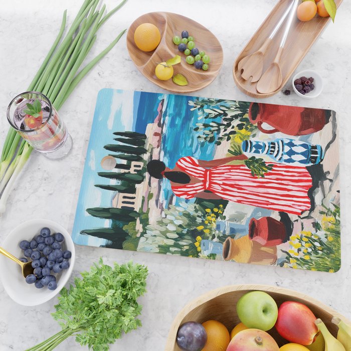 Red Dress by the Sea Cutting Board Gallery Image 2
