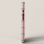 Grid Lines Pink and Green Cute Basic Geometric Pattern iPhone Case Gallery Image 2