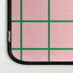 Grid Lines Pink and Green Cute Basic Geometric Pattern Laptop Sleeve Gallery Image 3