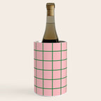 Grid Lines Pink and Green Cute Basic Geometric Pattern Wine Chiller Gallery Image 3