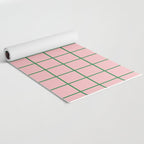 Grid Lines Pink and Green Cute Basic Geometric Pattern Yoga Mat Gallery Image 2