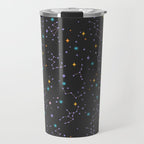 Colorful Night Sky on Black Travel Mug Gallery Image 1