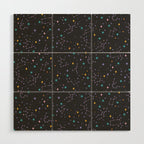 Colorful Night Sky on Black Wood Wall Art Gallery Image 1