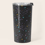 Colorful Night Sky on Black Travel Mug Gallery Image 2