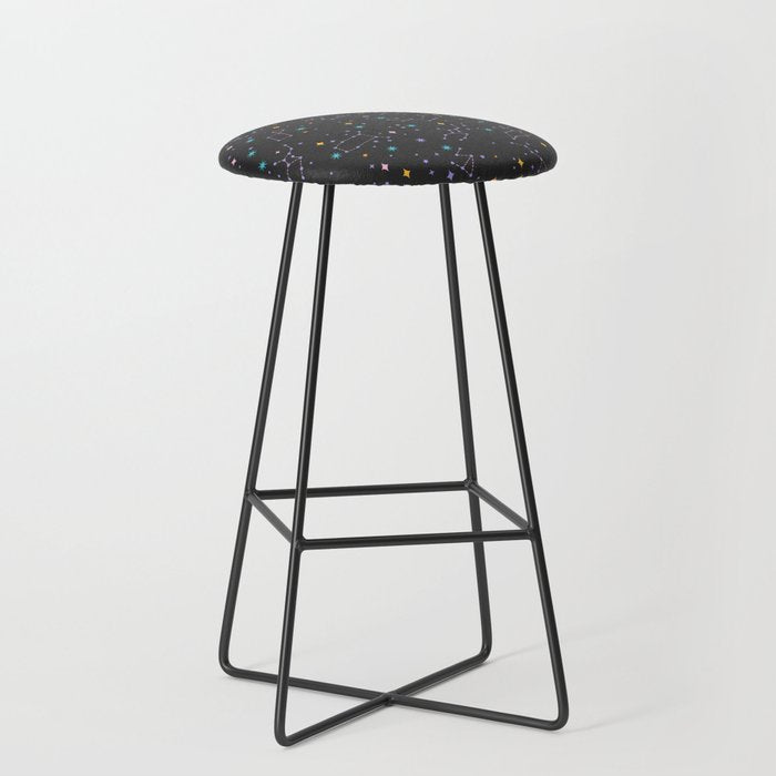 Colorful Night Sky on Black Stool Gallery Image 1