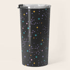 Colorful Night Sky on Black Travel Mug Gallery Image 3