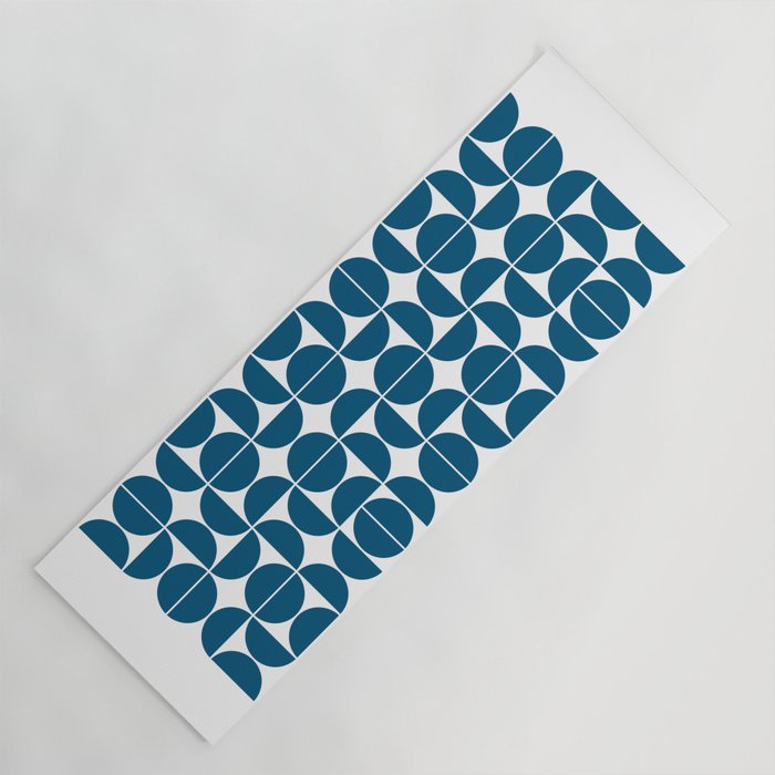 Mid Century Modern Geometric 04 Blue Yoga Mat Gallery Image 1