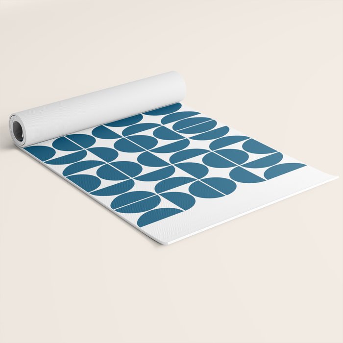 Mid Century Modern Geometric 04 Blue Yoga Mat Gallery Image 2