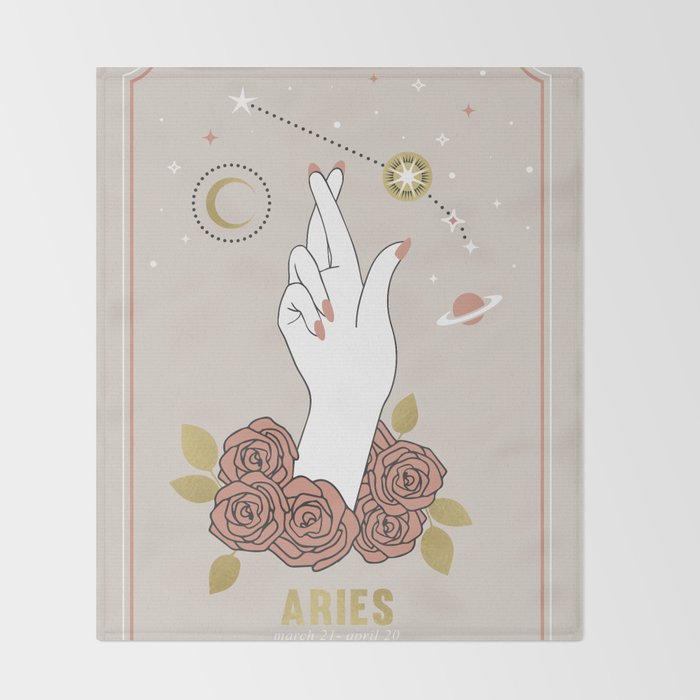 Aries Zodiac Series Throw Blanket Gallery Image 2