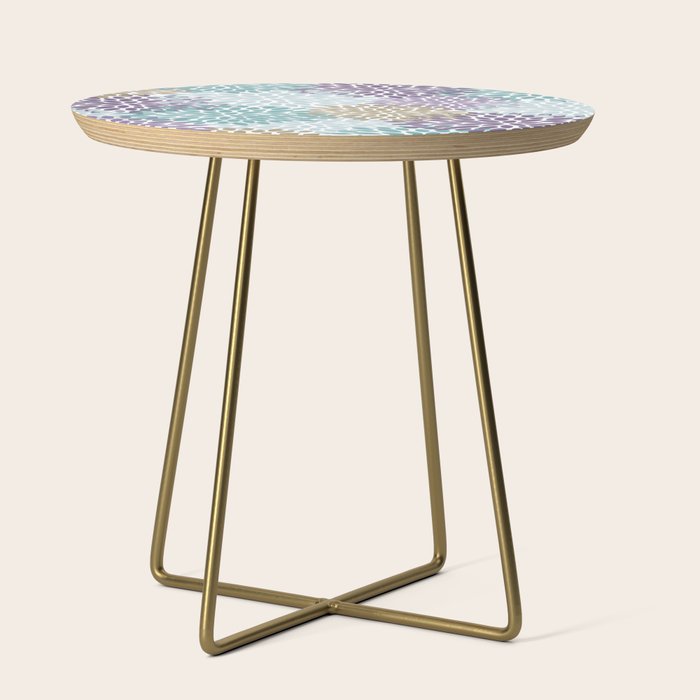 Floral Blooms, Purple, Teal, Gold Side Table Gallery Image 1