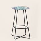 Floral Blooms, Purple, Teal, Gold Stool Gallery Image 1