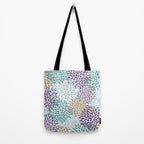 Floral Blooms, Purple, Teal, Gold Tote Bag Gallery Image 2