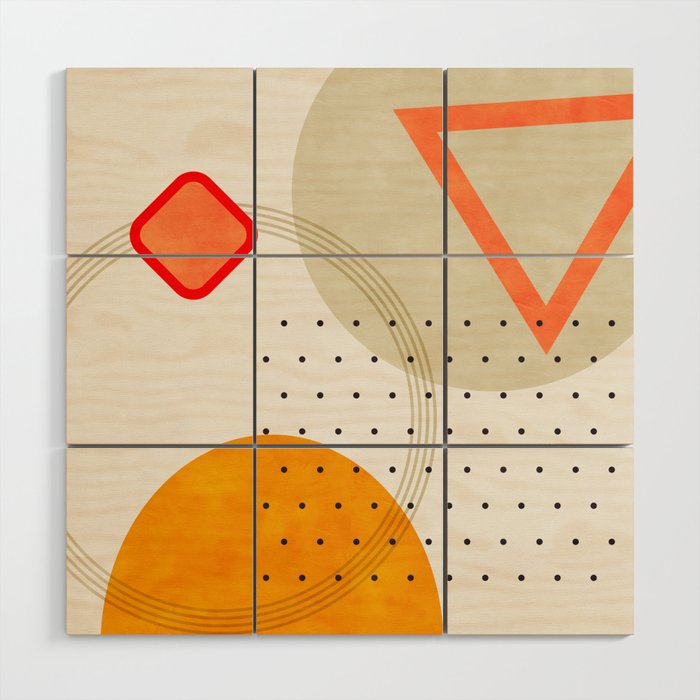 mid century geometry 2021 3 Wood Wall Art Gallery Image 1