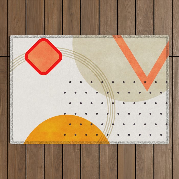 mid century geometry 2021 3 Outdoor Rug Gallery Image 1
