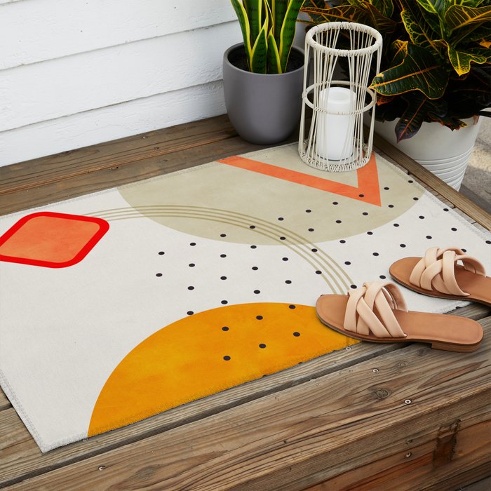 mid century geometry 2021 3 Outdoor Rug Gallery Image 2