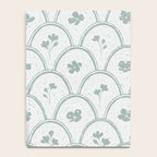 Rustic scallop floral block print - dusty mint pastel green pattern Notebook Gallery Image 4
