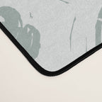 Rustic scallop floral block print - dusty mint pastel green pattern Desk Mat Gallery Image 4