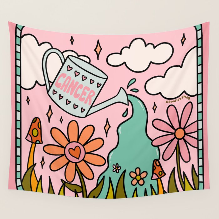 Cancer Zodiac Garden Wall Tapestry Gallery Image 4