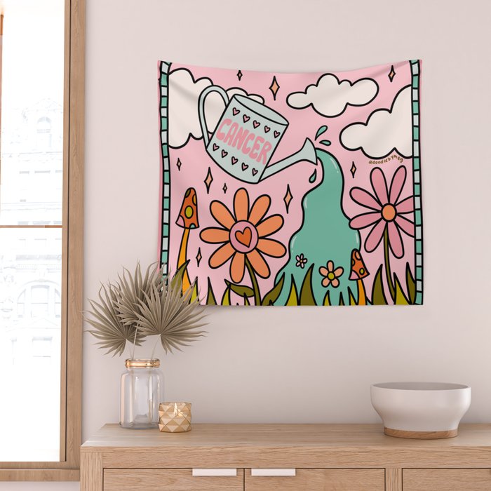 Cancer Zodiac Garden Wall Tapestry Gallery Image 2