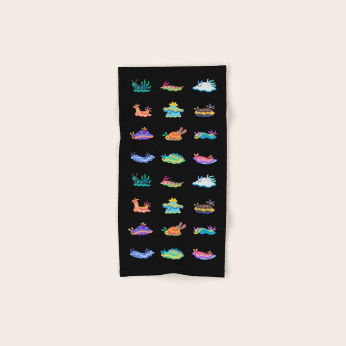 Sea slug - black Bath Towel Gallery Image 1