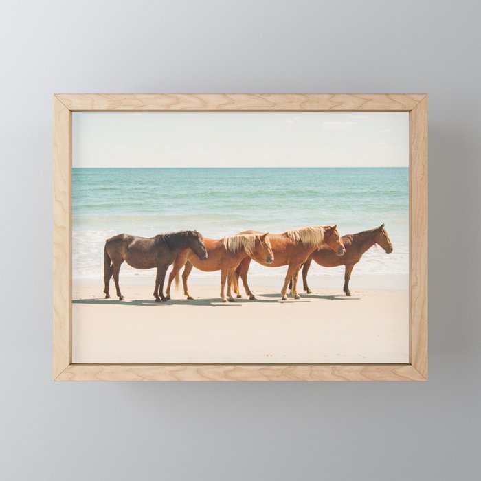 Summer Beach Horses Mini Art Print Gallery Image 1