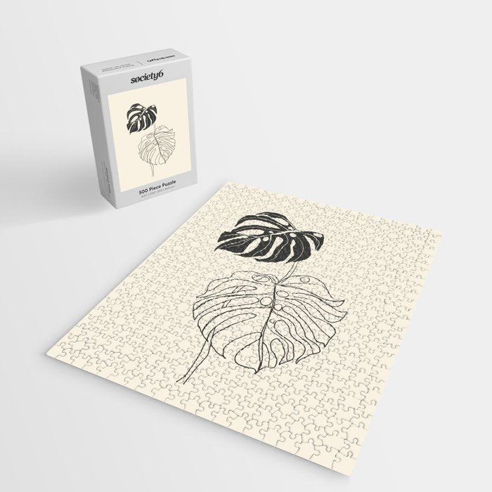Monstera Leaf Drawing Jigsaw Puzzle Gallery Image 2